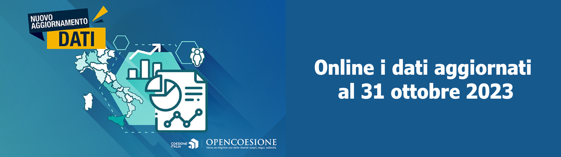 OpenCoesione: online i dati aggiornati al 31 ottobre 2023