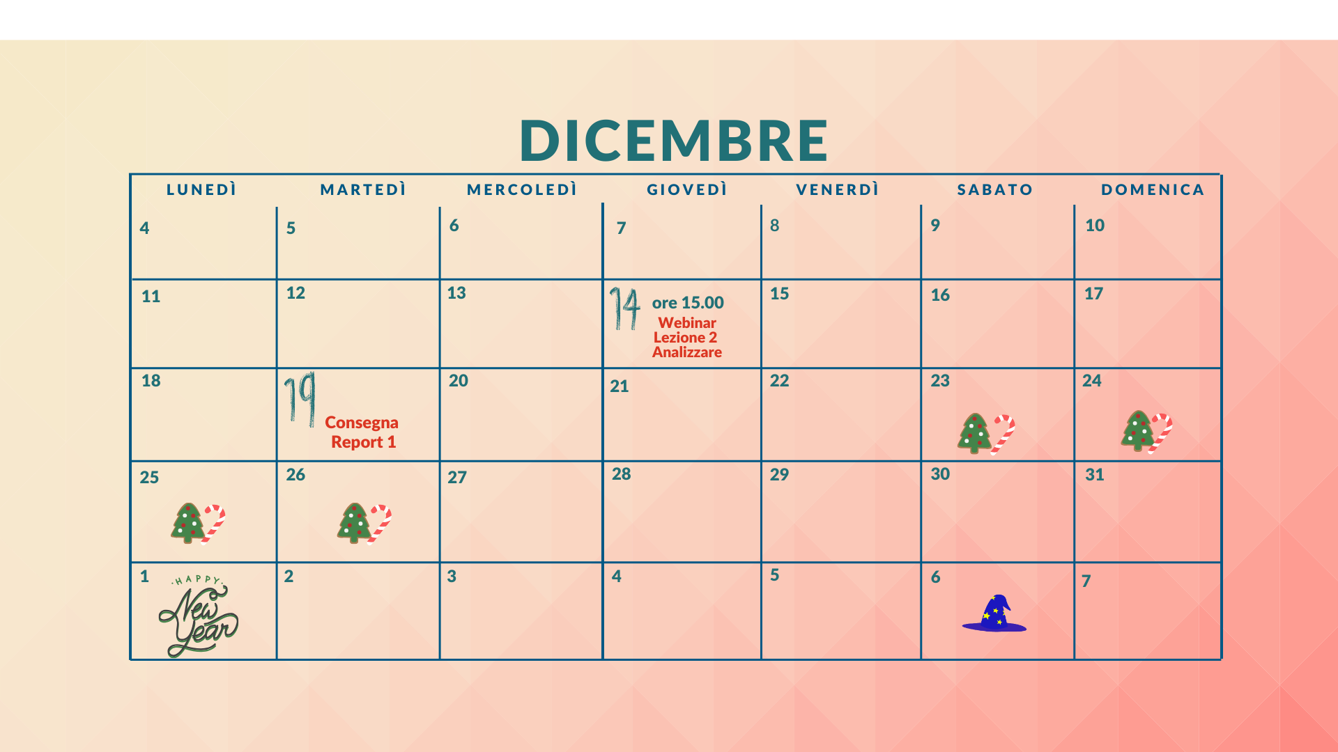 mese calendario dicembre